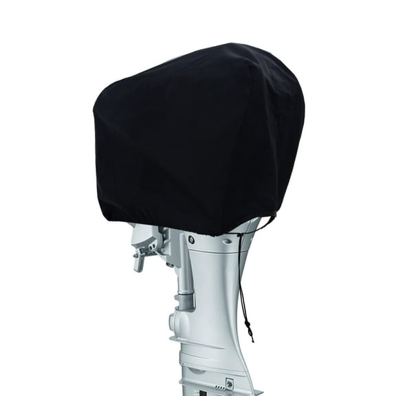 Coverify Outboard Motor Cover 420D Water Resistant Oxford Fabric, Boat Motor Cover Universal Size, Motor Hood Cover Fits 225-350HP Black