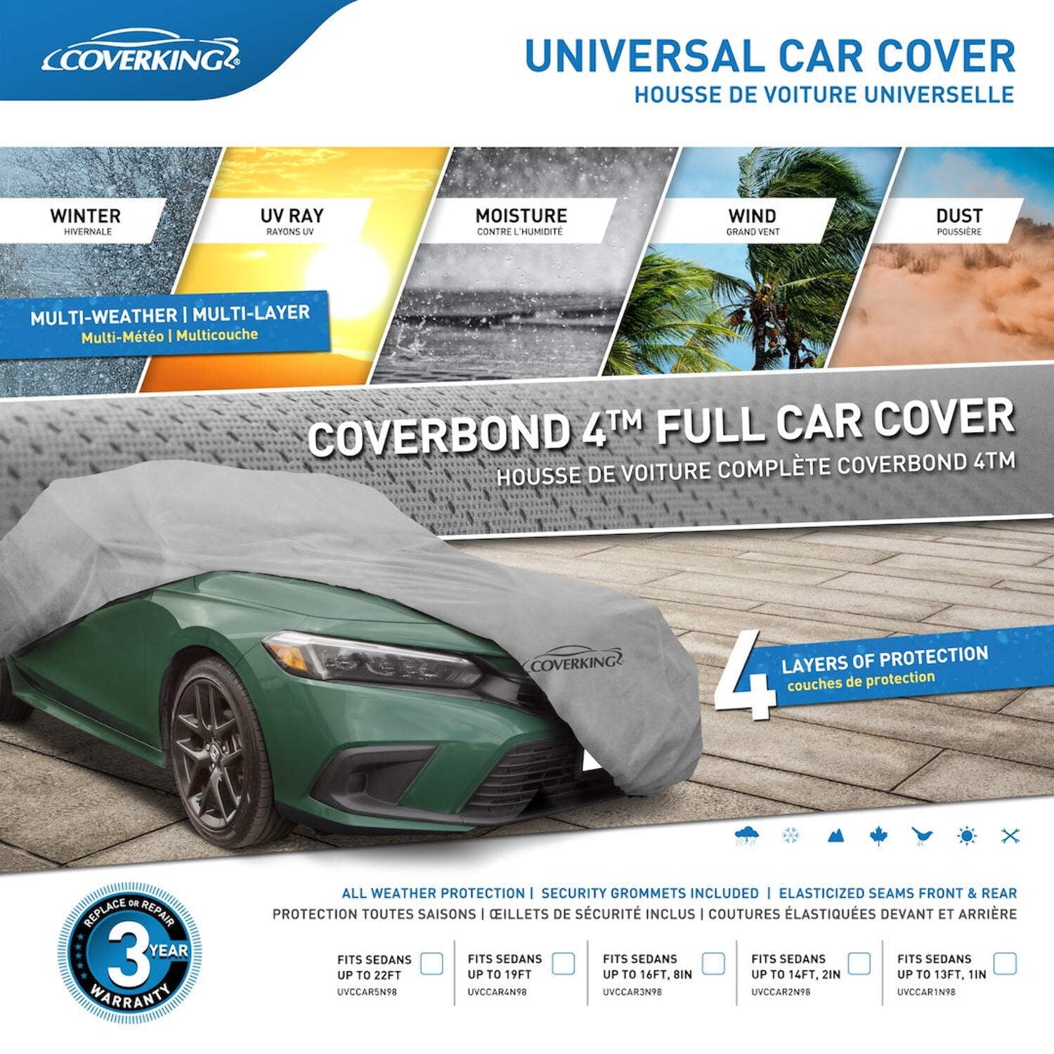 Covercraft Ultratect Gray Car Cover - Custom Fit, WeatherMax SL Fabric, Outdoor Protection