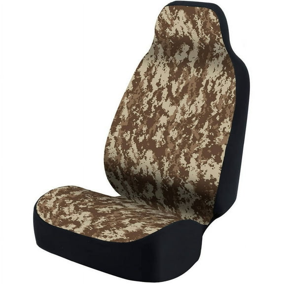 Coverking Universal Printed Seat Cover, Ultra Suede Digital Camo Sand Tan