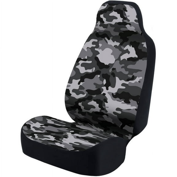 Coverking Universal Printed Seat Cover, Ultra Suede Traditional Camo Urban Grey