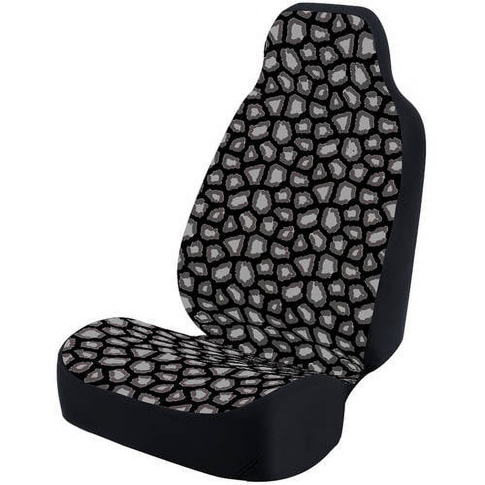 Coverking Universal Seat Cover Fashion Print, Ultra Suede, Ashen Jaguar Grey Spots and Black Background with Black Interlock Backing - image 1 of 4