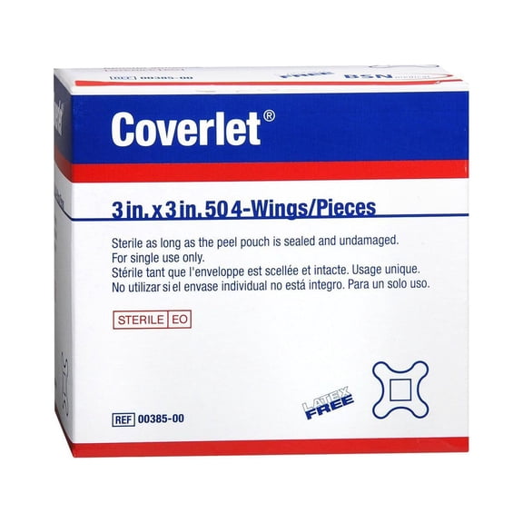 Coverlet Latex Free Adhesive Dressing Strips 4-Wing 50 ea