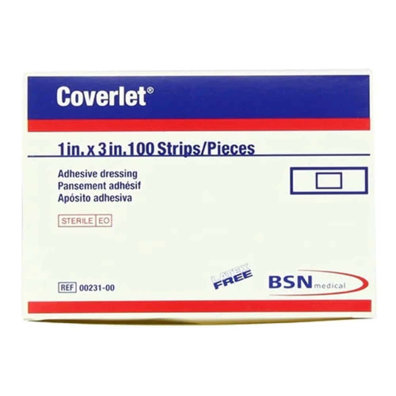 Coverlet LatexFree Adhesive Dressings Strips 1 Inch X 3 Inches 100