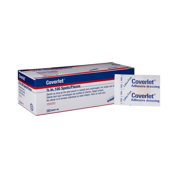 Coverlet Tan Fabric Adhesive Spot Bandage Sterile 7/8 Inch 1200 per Case