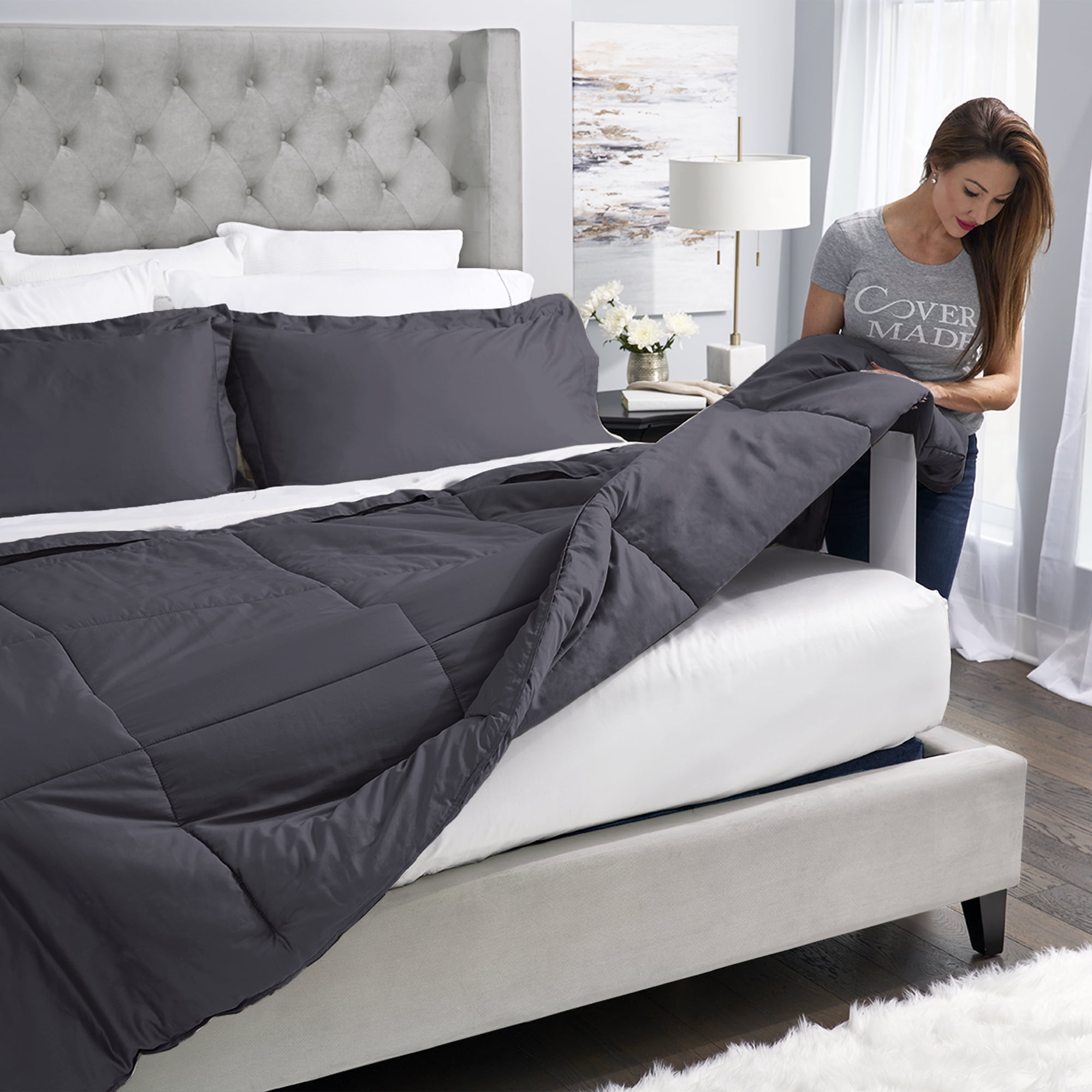 Covermade Easy Bed Making Down Alternative Comforter - Graphite Twin