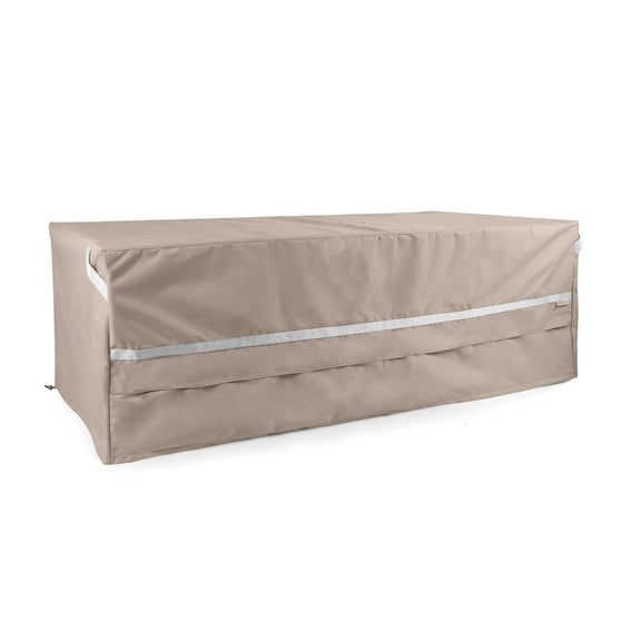 Covermates Prestige Rectangular Ottoman Cover – Premium 900D Polyester with Drawcord Hem, Covered Mesh Vents & Double-Stitched Seams for Outdoor Seating Protection