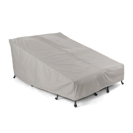 Covermates Ultima Double Chaise Lounge Cover – Heavy-Duty All-Weather 600D Polyester Outdoor Furniture Protection with Mesh Vents, Drawcord Hem, Buckle Straps