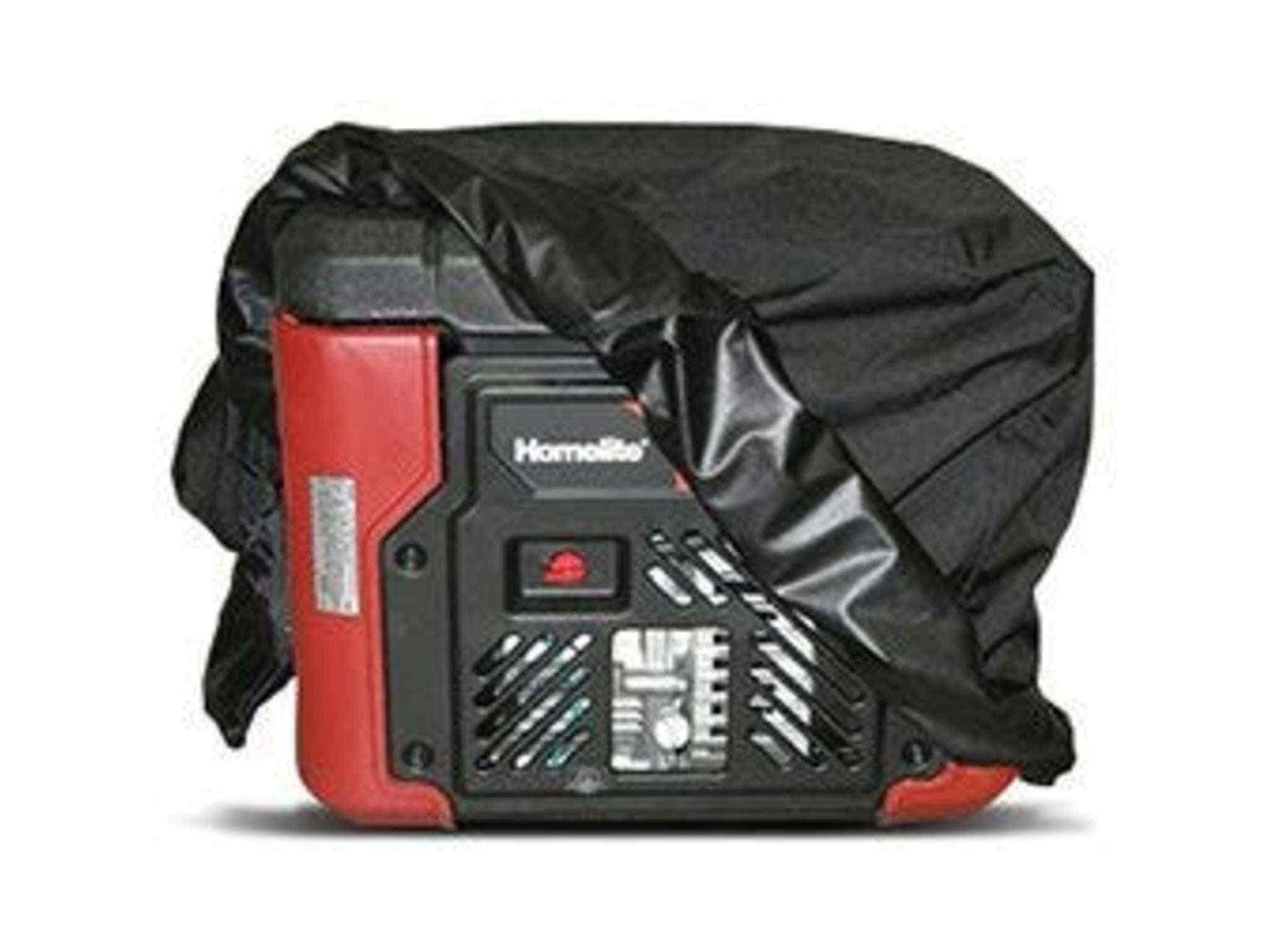 Classic Black Vinyl Water-Resistant Generator Cover with Buckle Strap