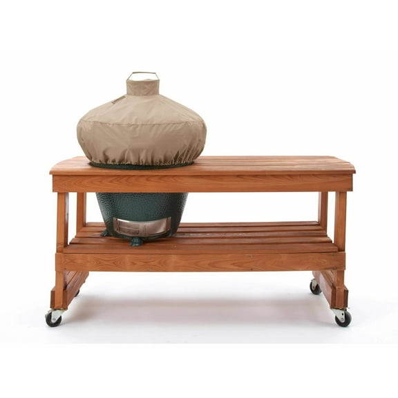 Covermates Kamado Dome Grill Cover – Rip-Resistant, Water-Resistant All-Weather Outdoor Protection with Mesh Vent, Drawcord, Buckle Strap & Handle, In Table 29 DIAMETER x 23H, Ripstop Tan