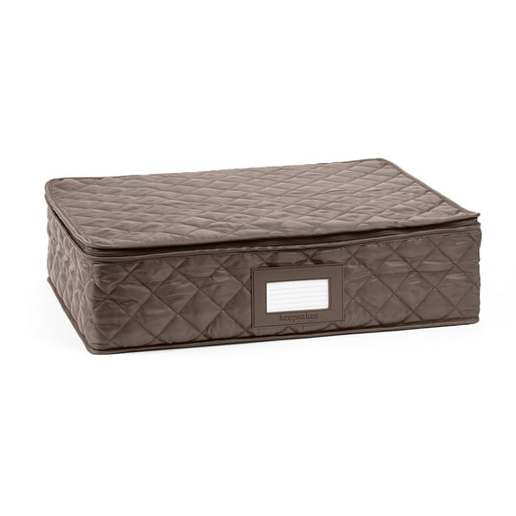 Covermates Keepsakes - Adjustable Glassware Storage - Padded Protection - ID Window - Stain Resistant - Machine Washable - China Storage, Bronze