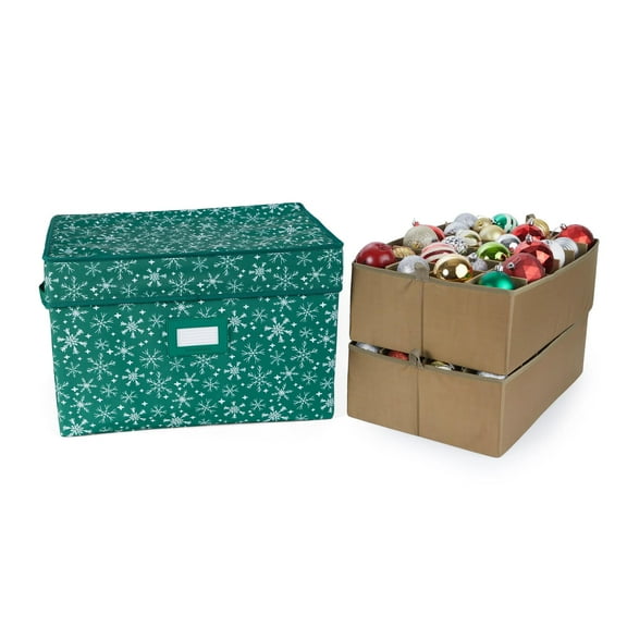 Covermates Adjustable Ornament Storage Box  – 48 Tall Ornaments – (2) 6-Inch Trays