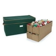 thumbnail image 1 of Covermates Keepsakes Adjustable Ornament Storage Box – Heavy-Duty Polyester, Padded Dividers & FlexGrid Trays – Protective Holiday Organizer with Stackable Walls & Label Window, Green, 1 of 7