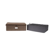 Covermates Keepsakes - Adjustable Zip-Top Storage Box - Configurable FlexGrid Compartments - Heavy Duty Polyester- Reinforced Handles - Stackable Design - Indoor Storage, Brown Heather
