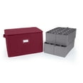 thumbnail image 1 of Covermates Keepsakes - Adjustable Zip-Top Storage Box - Configurable FlexGrid Compartments - Heavy Duty Polyester- Reinforced Handles - Stackable Design - Indoor Storage-Scarlett Red, 1 of 8