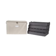 Covermates Keepsakes - Adjustable Zip-Top Storage Box - Configurable FlexGrid Compartments - Heavy Duty Polyester- Reinforced Handles - Stackable Design - Indoor Storage, Beige Heather