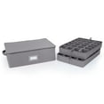 thumbnail image 1 of Covermates Keepsakes - Adjustable Zip-Top Storage Box - Configurable FlexGrid Compartments - Heavy Duty Polyester- Reinforced Handles - Stackable Design - Indoor Storage, Graphite, 1 of 8