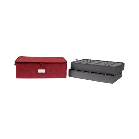 Covermates Keepsakes China Cups and Coffee Mugs Storage Box - Stackable, Reinforced Handles, China Storage, Red Heather