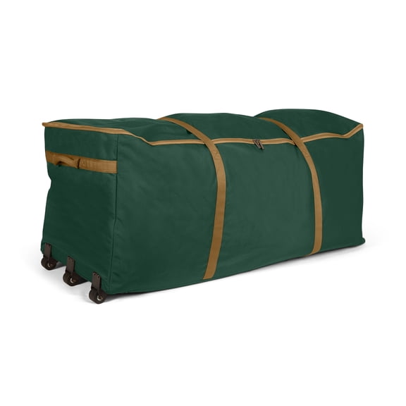 Covermates Keepsakes Christmas Tree Rolling Cinch Bag - Superior Protection - Padded Handles - Holiday Storage, Green