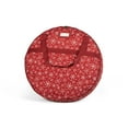 thumbnail image 1 of Covermates Keepsakes Christmas Wreath Storage Bag - Heavy Duty Polyester - Interior Pouch - Dual Zipper Pulls - Holiday Storage, Red Snowflake, 1 of 9