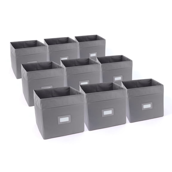 Covermates Keepsakes - Cube Storage Bin - Heavy Duty Material - ID Window - Pull Handles - Indoor Storage, Graphite