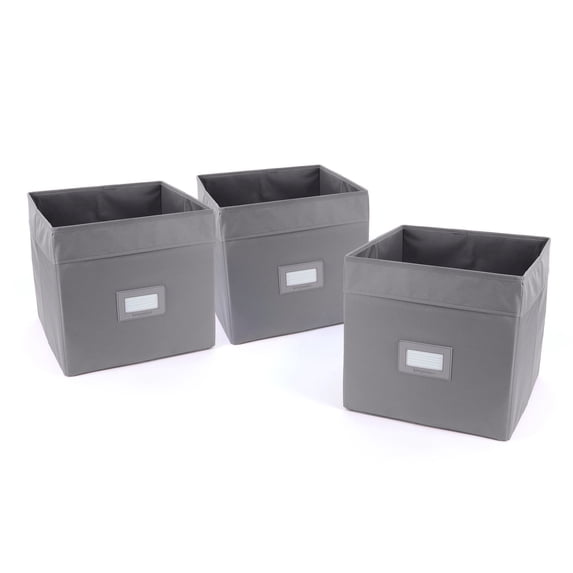 Covermates Keepsakes - Cube Storage Bin - Heavy Duty Material - ID Window - Pull Handles - Indoor Storage, Graphite