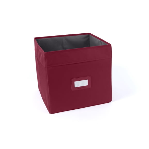 Covermates Keepsakes - Cube Storage Bin - Heavy Duty Material - ID Window - Pull Handles - Indoor Storage, Scarlett Red