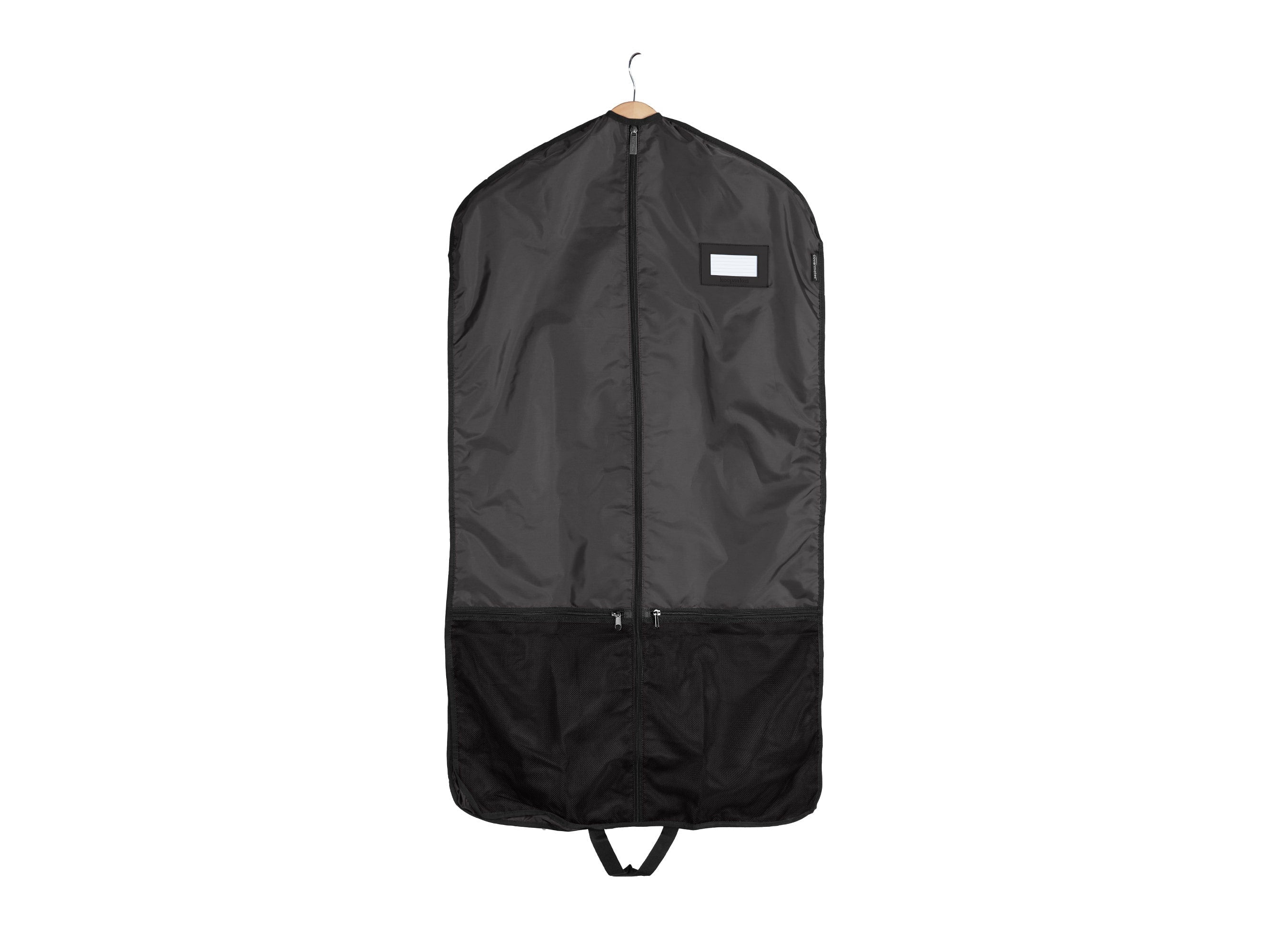 Covermates Keepsakes Deluxe Garment Bag Set - Premium Polyester - Full Length Zipper - ID Window - Carrying Handles - Stowaway Pouch - Closet Storage, Black