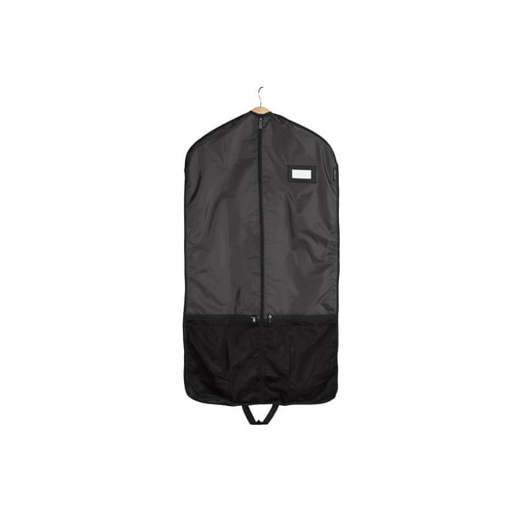 Covermates Keepsakes Deluxe Garment Bag Set - Premium Polyester - Full Length Zipper - ID Window - Carrying Handles - Stowaway Pouch - Closet Storage, Black