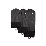 Covermates Keepsakes Deluxe Garment Bag Set - Premium Polyester - Full Length Zipper - ID Window - Carrying Handles - Stowaway Pouch - Closet Storage-Black