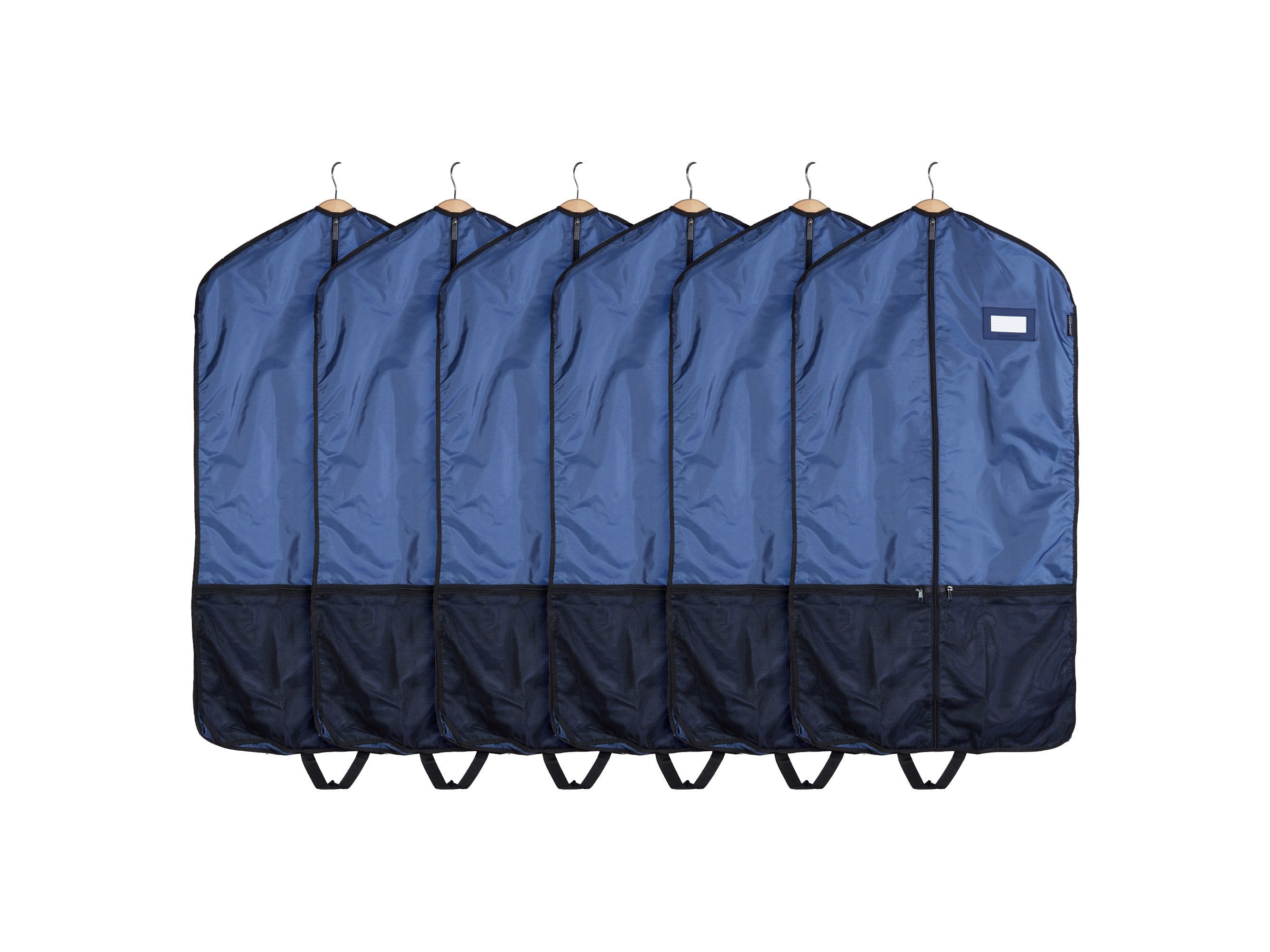Covermates Keepsakes Deluxe Garment Bag Set - Premium Polyester - Full Length Zipper - ID Window - Carrying Handles - Stowaway Pouch - Closet Storage, Blue