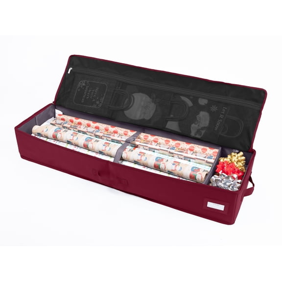 Covermates Keepsakes - Deluxe Gift Wrap Storage Bag - Heavy Duty Material - Dual Zipper Pulls - Mesh Pocket - Indoor Storage, Scarlett Red