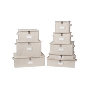 Covermates Keepsakes Dish Storage Box - Stackable, Reinforced Handles, China Storage, Beige Heather