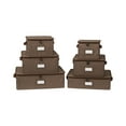 thumbnail image 1 of Covermates Keepsakes Dish Storage Box - Stackable, Reinforced Handles, China Storage, Brown Heather, 1 of 7