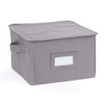 thumbnail image 1 of Covermates Keepsakes Dish Storage Box - Stackable, Reinforced Handles, China Storage, Graphite, 1 of 7