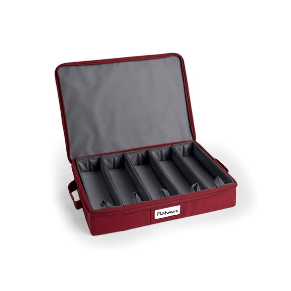 Covermates Keepsakes Flatware Storage Box - Stackable - Reinforced Handles - China Storage, Scarlett Red