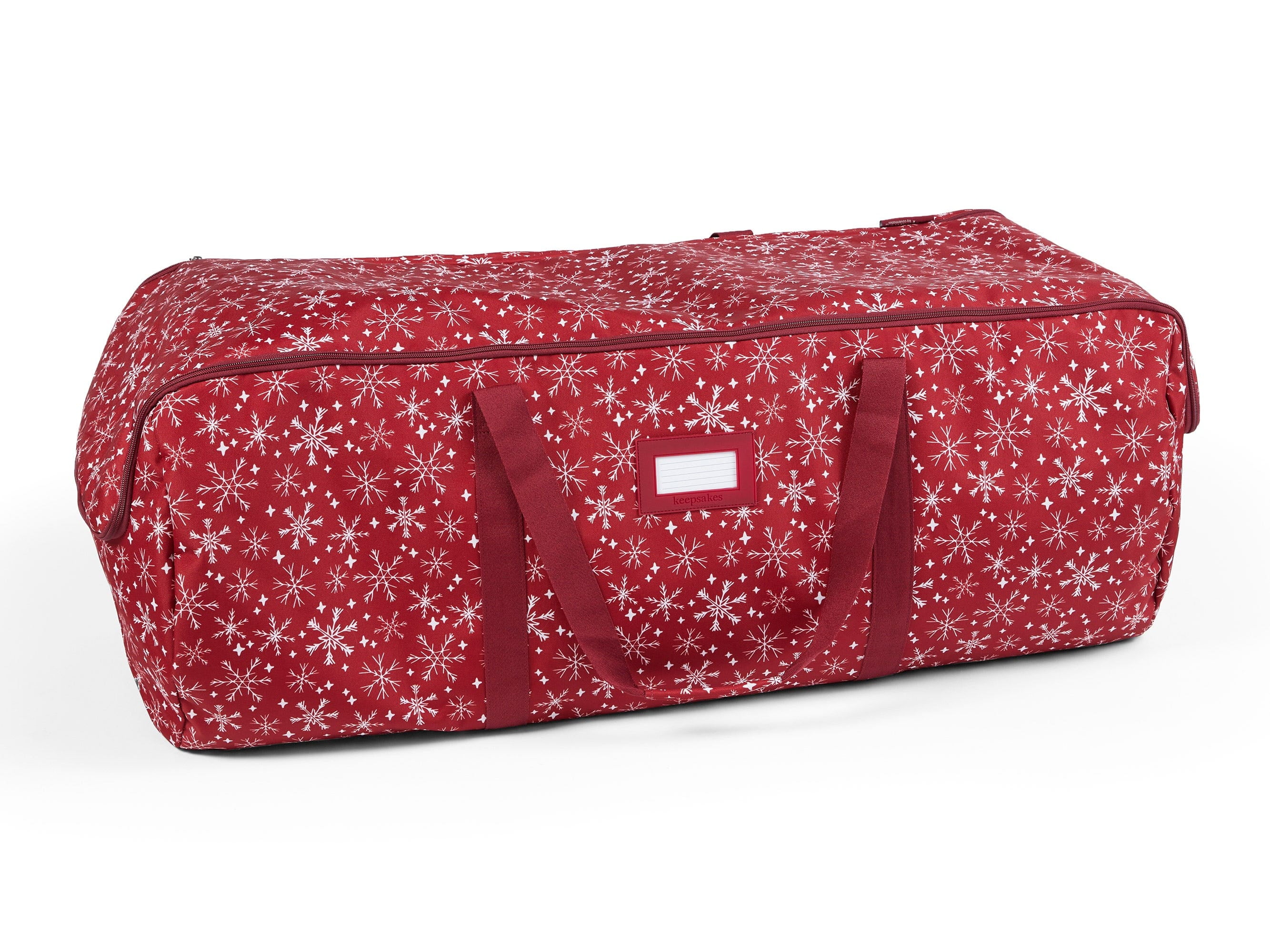 Red Snowflake Polyester Christmas Tree Storage Bag with Reinforced Handles