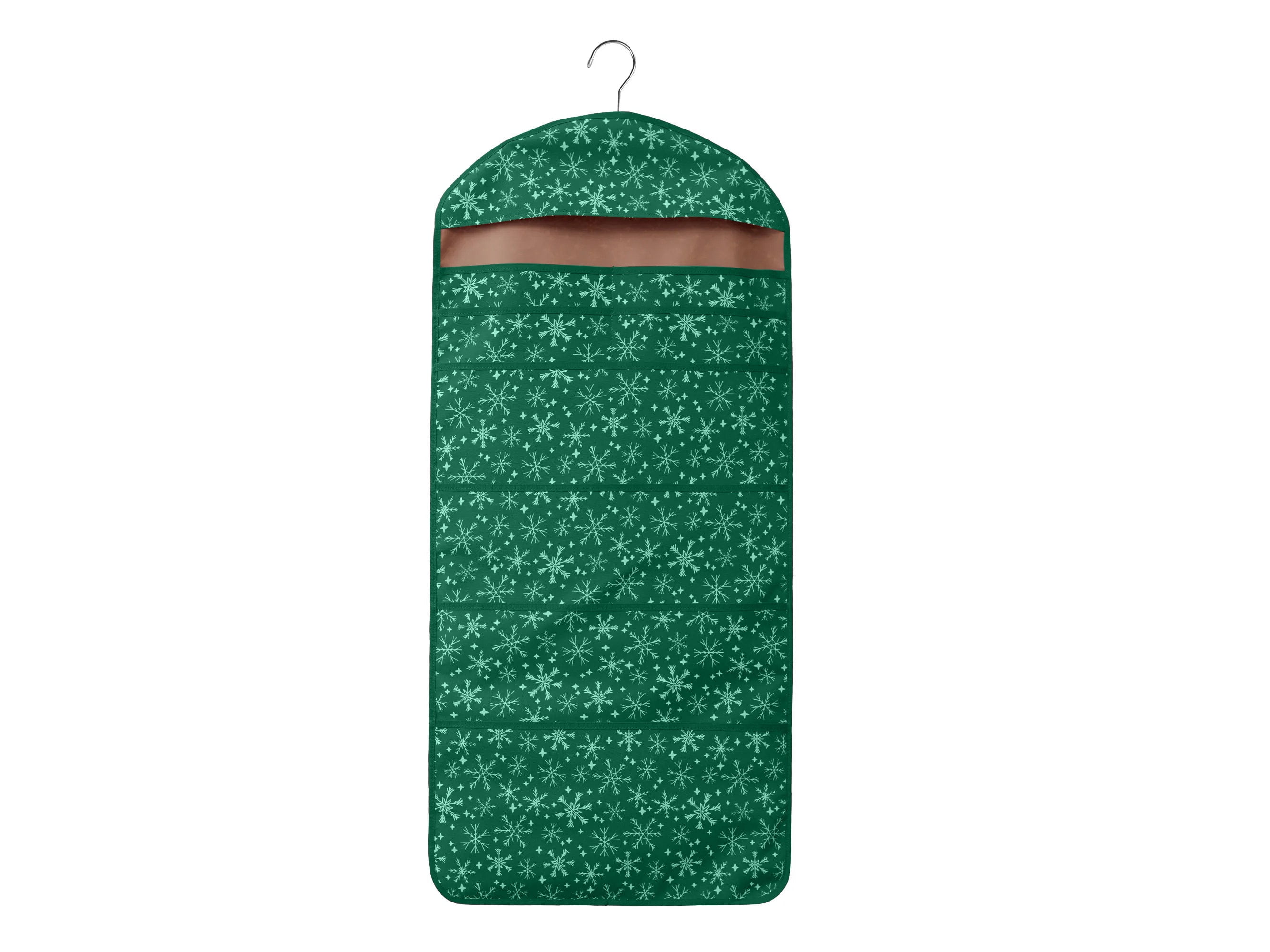 Covermates Keepsakes Hanging Gift Bag Organizer Elite Plus Heavy Duty Material Pockets for Storage Hanger Included Holiday Storage Green Snowflake Walmart Business Supplies