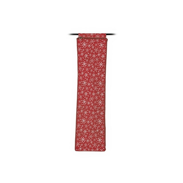 Covermates Keepsakes Hanging Gift Wrap Storage Bag – Holds up to 20 Rolls - Interior Pockets for Accessories - Holiday Storage, Red Snowflake