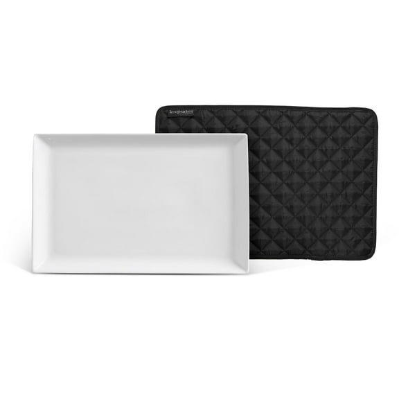 Covermates Keepsakes - Quilted Divider Set - Set of 4 - Scratch & Breakage Protection - Stain Resistant - Machine Washable - China Storage, Black