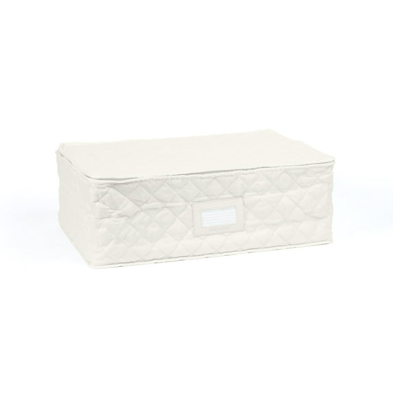 Covermates Keepsakes - Serveware Storage - Padded Protection - ID Window - Stain Resistant - Machine Washable - China Storage, Cream