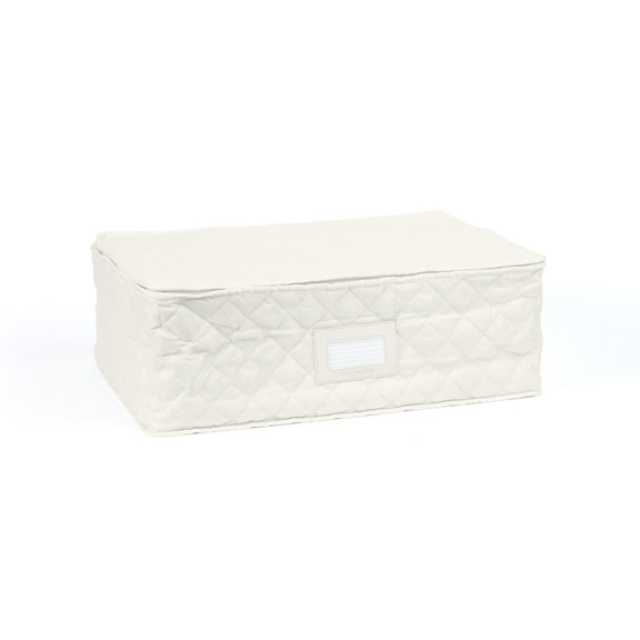 Covermates Keepsakes - Serveware Storage - Padded Protection - ID Window - Stain Resistant - Machine Washable - China Storage, Cream