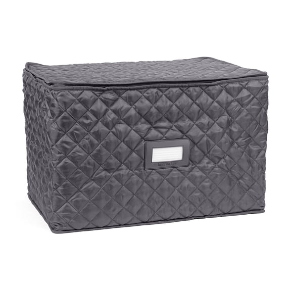 Covermates Keepsakes - Serveware Storage - Padded Protection - ID Window - Stain Resistant - Machine Washable - China Storage, Slate