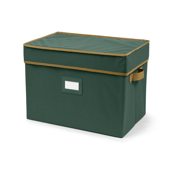 Covermates Keepsakes - Storage Box - Heavy Duty Polyester - Reinforced Handles - ID Window - Indoor Storage - Closet Storage, Green