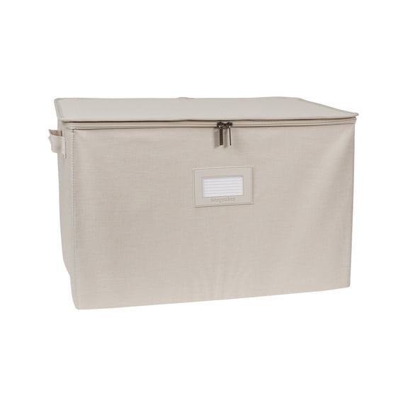 Covermates Keepsakes - Zip-Top Storage Box - Heavy Duty Polyester- Reinforced Handles - Stackable Design - Indoor Storage, Beige Heather