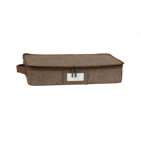Covermates Keepsakes - Zip-Top Storage Box - Heavy Duty Polyester- Reinforced Handles - Stackable Design - Indoor Storage, Brown Heather