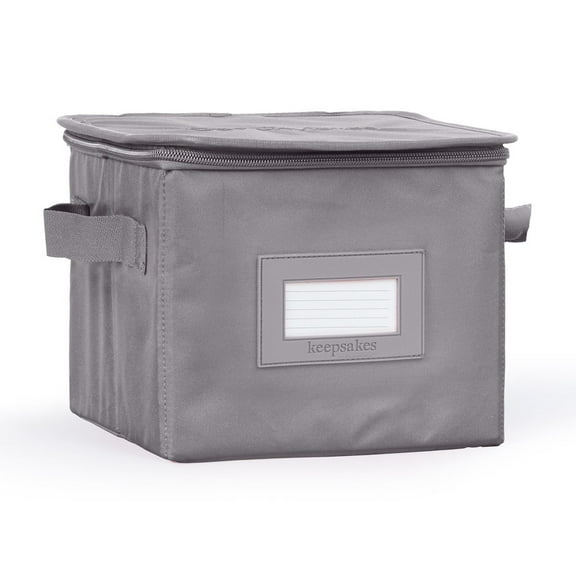 Covermates Keepsakes - Zip-Top Storage Box - Heavy Duty Polyester- Reinforced Handles - Stackable Design - Indoor Storage, Graphite