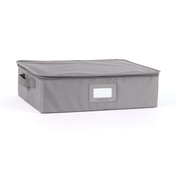 Covermates Keepsakes - Zip-Top Storage Box - Heavy Duty Polyester- Reinforced Handles - Stackable Design - Indoor Storage, Graphite