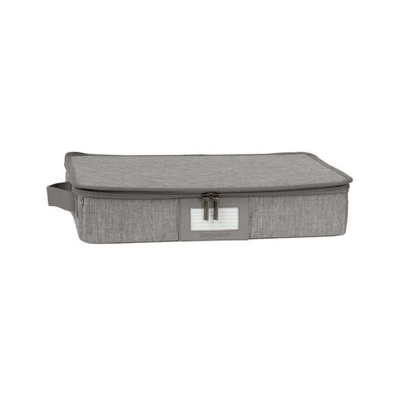 Covermates Keepsakes - Zip-Top Storage Box - Heavy Duty Polyester- Reinforced Handles - Stackable Design - Indoor Storage, Grey Heather