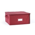 thumbnail image 1 of Covermates Keepsakes Dish Storage Box – Stackable, Reinforced Handles, China Storage, Scarlett Red, 1 of 7