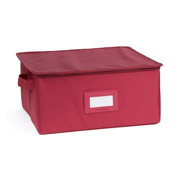 Covermates Keepsakes - Zip-Top Storage Box - Heavy Duty Polyester- Reinforced Handles - Stackable Design - Indoor Storage, Scarlett Red